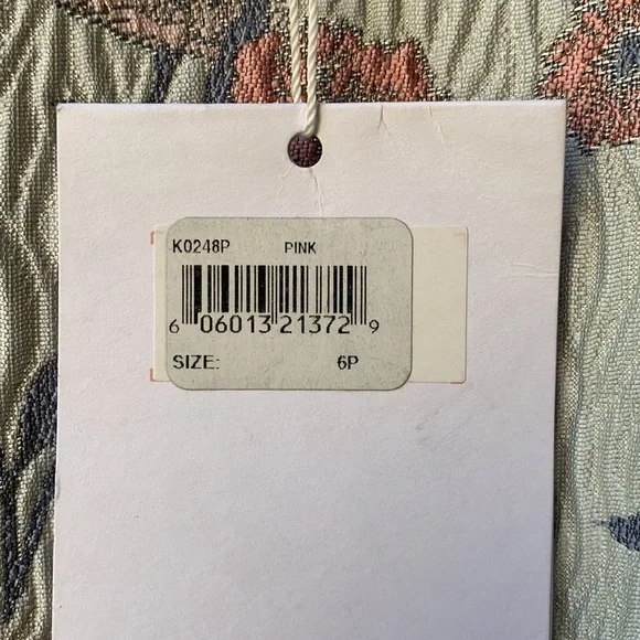 Gal Meets Glam Sz 6P fit n’ flare silver embossed floral dress pink NEW formal - Picture 10 of 17